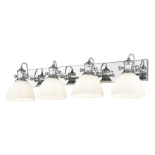 Golden 3118-BA4 CH-OP - Yep by Golden Lighting Hines 4-light Vanity in Chrome and Opal Glass
